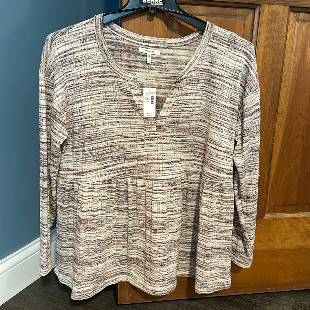 Maurices baby doll long sleeve top